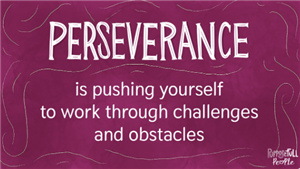 PERSEVERANCE is pushing yourself to work through challenges and obstacles